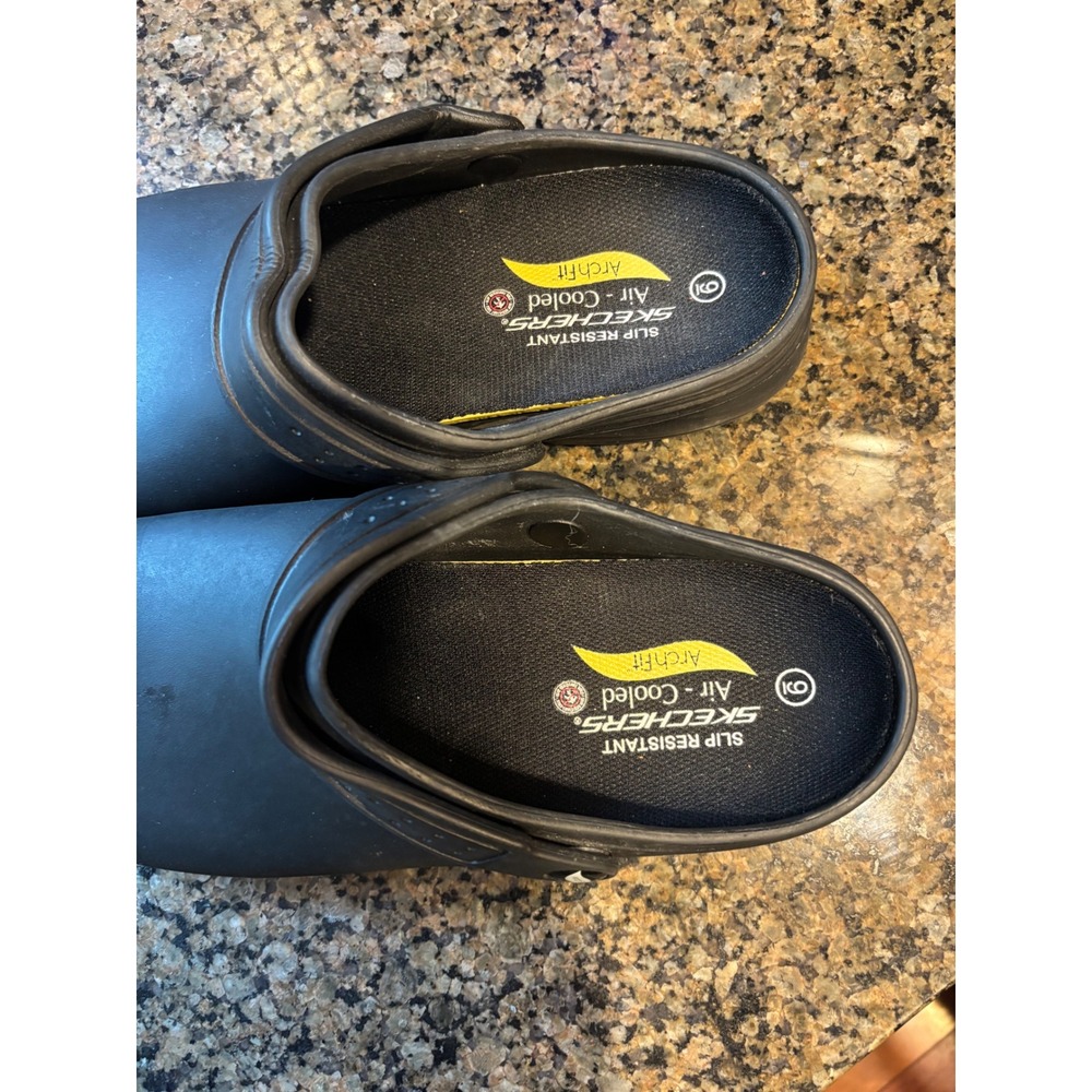 Skechers Work Arch Fit Riverbound SR Slip Resistant Clogs Black Mens 9 108057